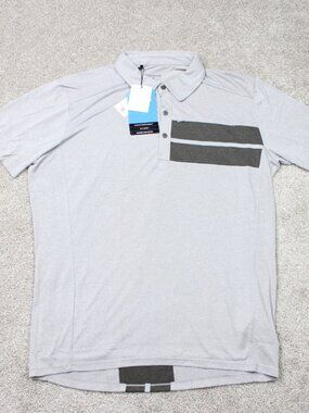 Shimano Transit Polo Shirt NWT Mens XL Gray Cycling Athletic Poly Short Sleeve